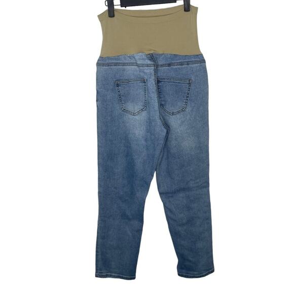Time and Tru Womens Jeans Size M Maternity Light Wash Distressed Skinny Leg - Picture 2 of 14